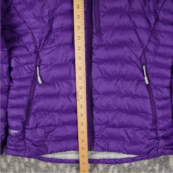 RAB NIKWAX Microlight Down Puffer Alpine Hooded Jacket Coat Size M Purple - Picture 12 of 14